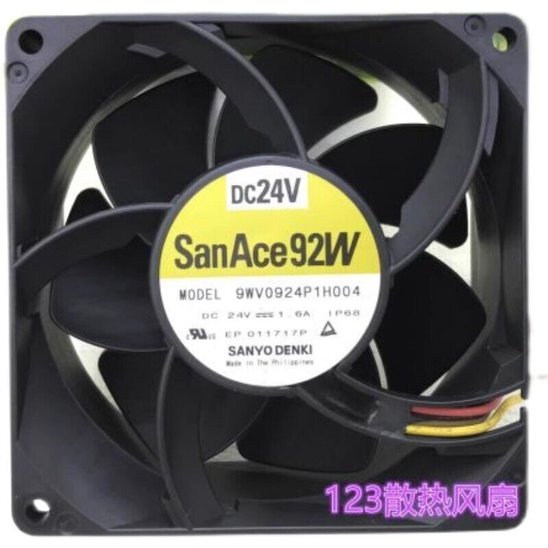 new Sanyo 9WV0924P1H004 9038 DC24V 1.6A 9CM 4-Wire Waterproof Inverter Cooling Fan