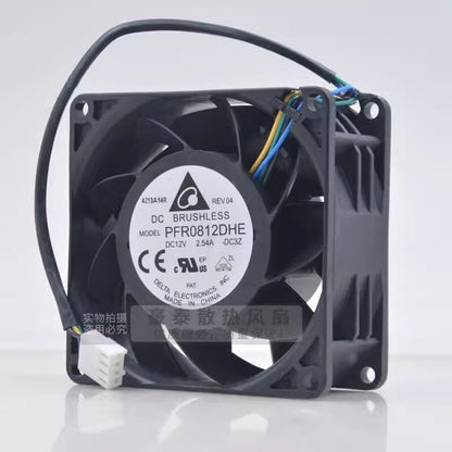 Delta PFR0812DHE 8038 DC12V 2.54A 8CM 4-Pin Silent Cooling Fan
