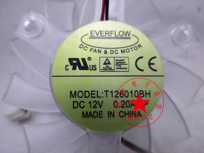 EVERFLOW T126010BH DC12V 0.20A 2-Pin Cooling Fan