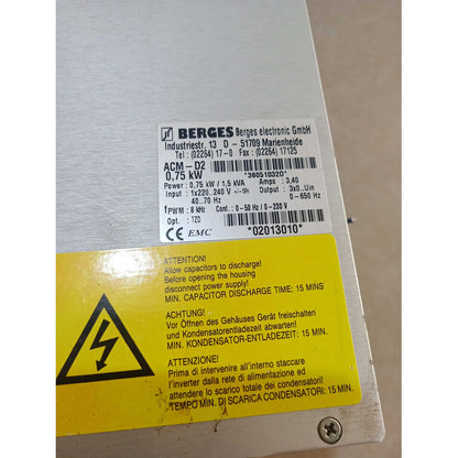 used 1PC BERGES Servo Drive ACM-D2 0.75KW - BERGES