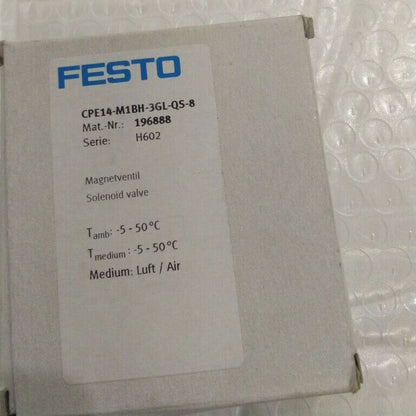 FESTO solenoid valve CPE14-M1BH-3GL-QS-8 reliable flow control solution with 1 year warranty - FESTO