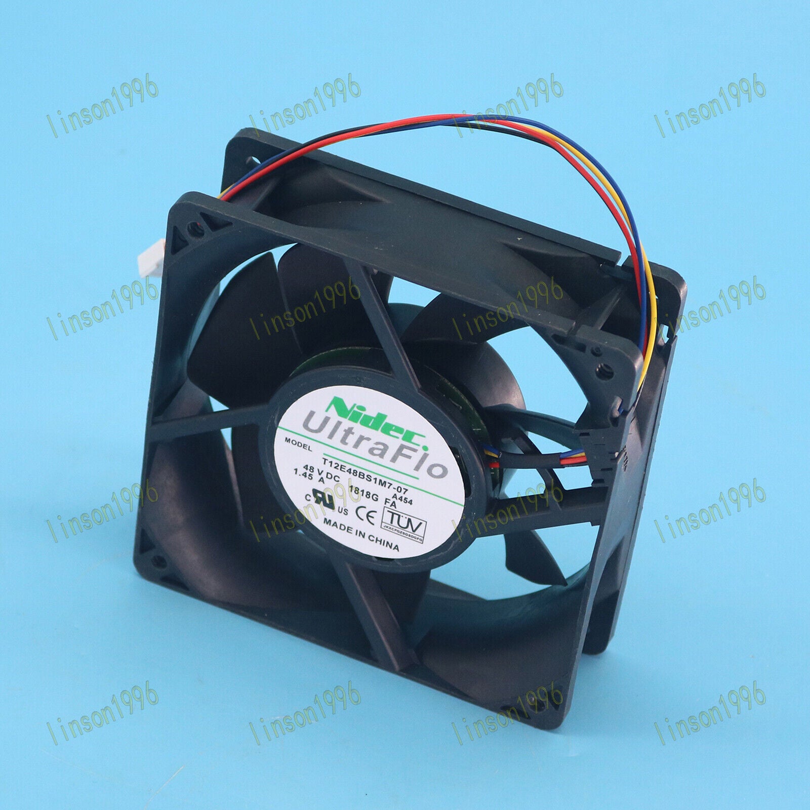 new One  NIDEC T12E48BS1M7-07 A464 48VDC 1.45A 4wire fan SHIP NIDEC