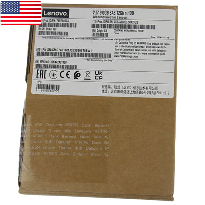 Lenovo 00YK012 7XB7A00023 2.5 " 900GB 15K SAS 12G HDD HARD DRIVE - US Stock