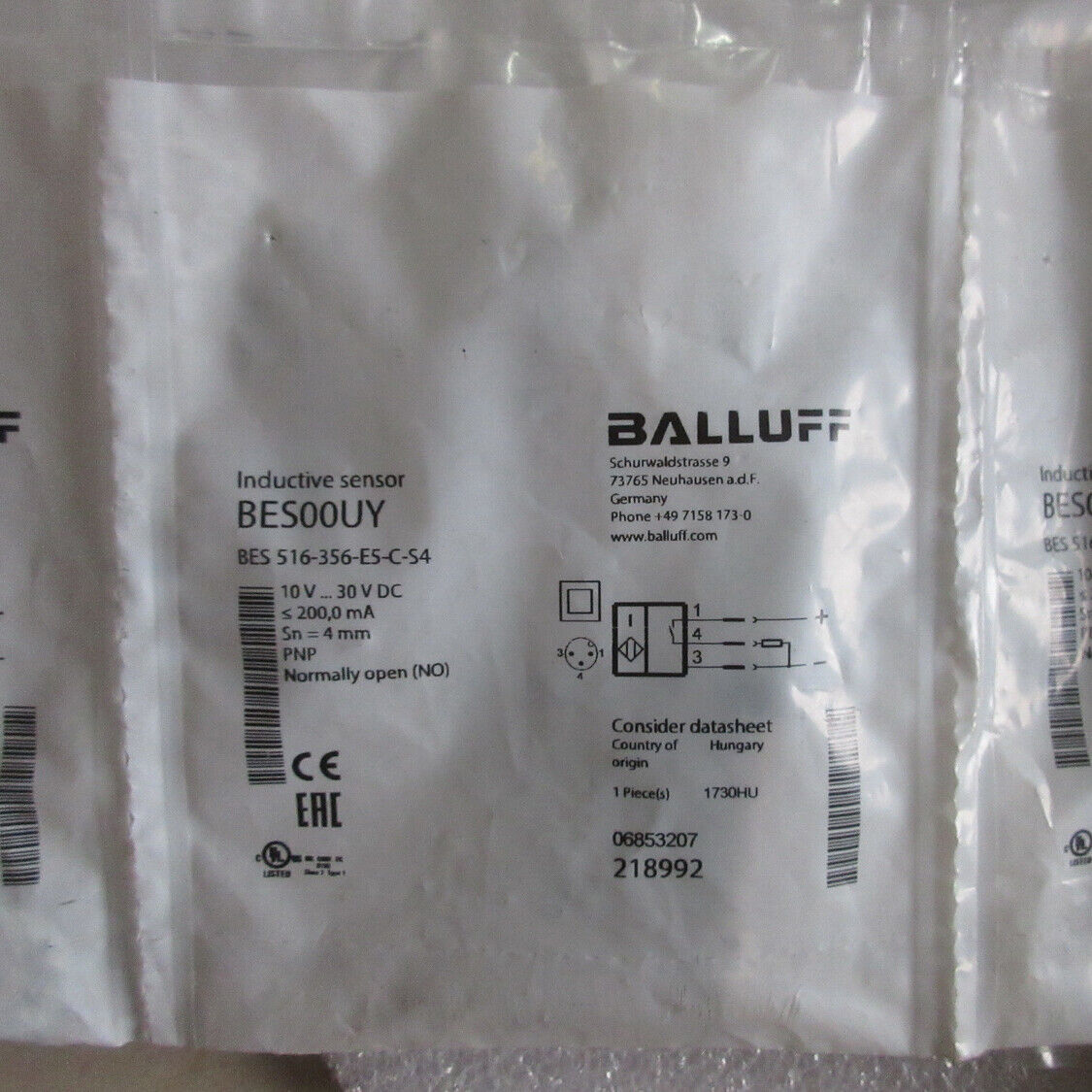 new 1PC  Balluff BES 516-356-E5-C-S4 Proximity Switch SPOT STOCKS Balluff