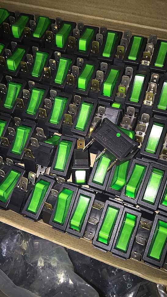 BAOKEZHEN SC791 Power Switch 3 Pin Push Button Green - BAOKEZHEN