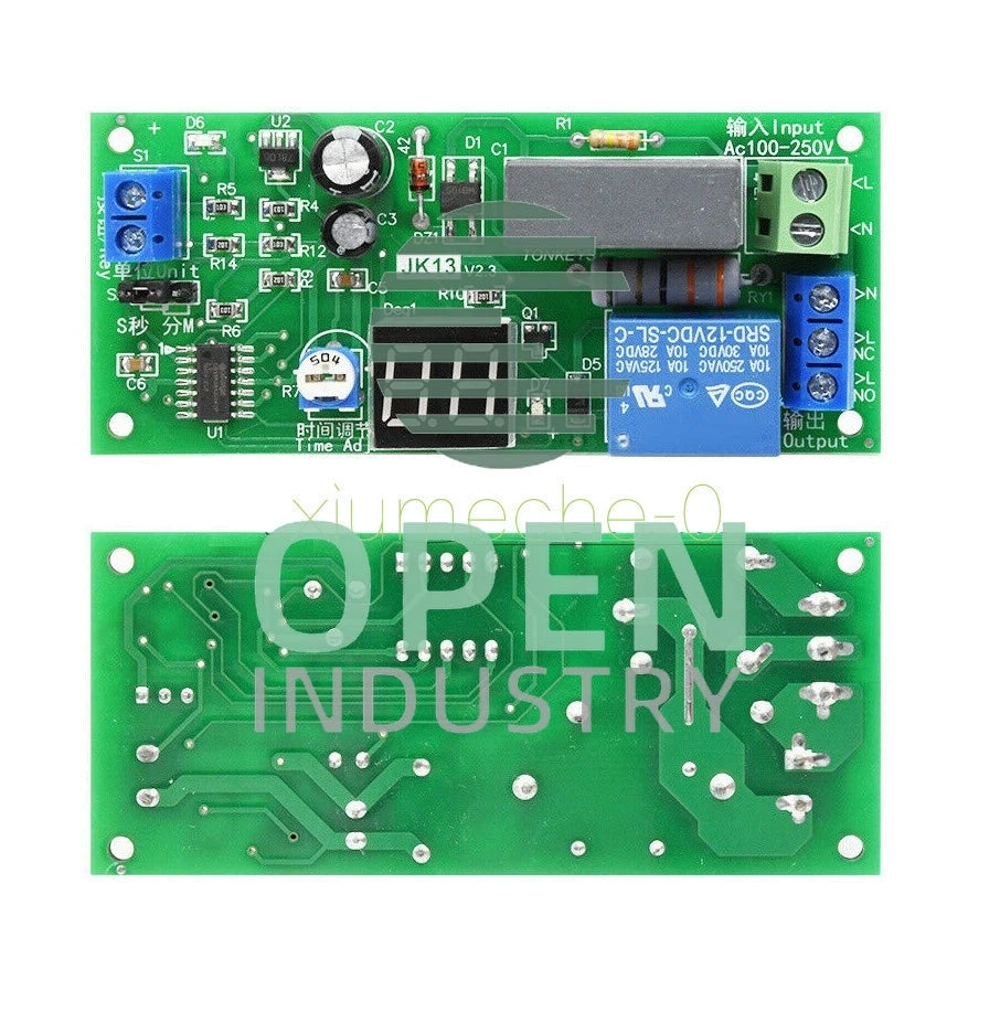 AC 220V Digital Display Delay Relay Module Delay Timer Switch 0-99 S/Min JK13
