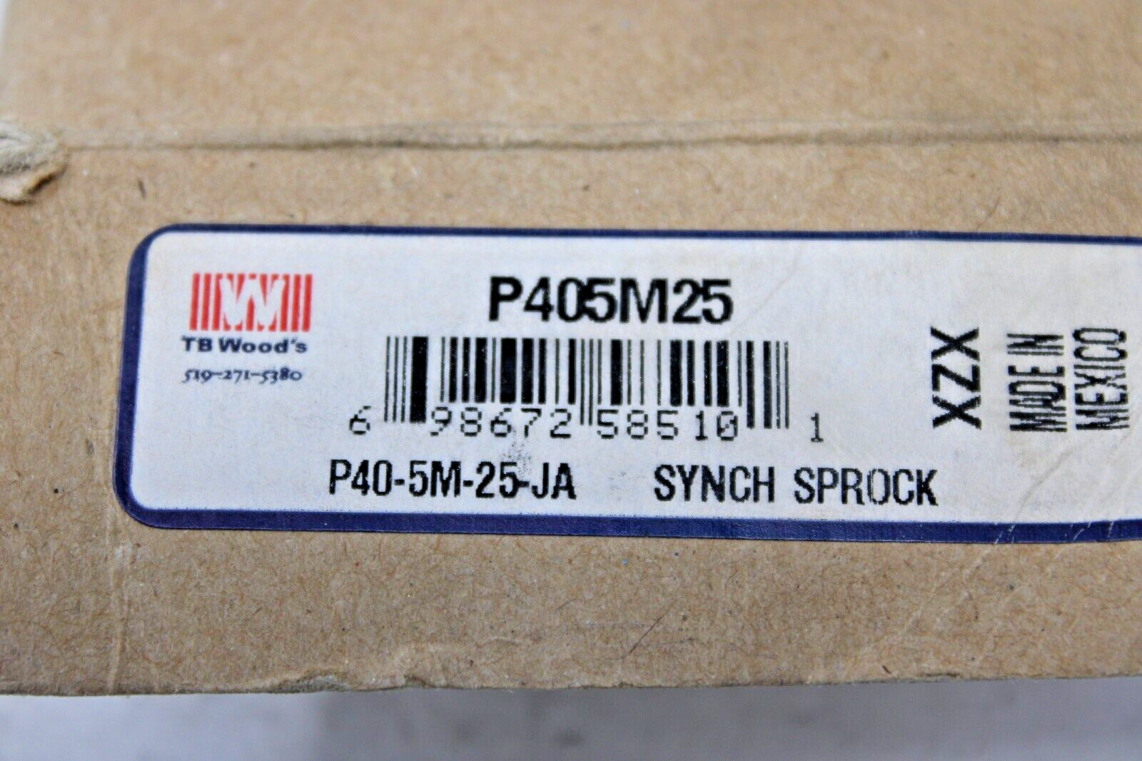 new TB Wood's P405M25 Synchronous Sprocket 25 mm Belt Width, 5 mm Pitch - TB WOOD