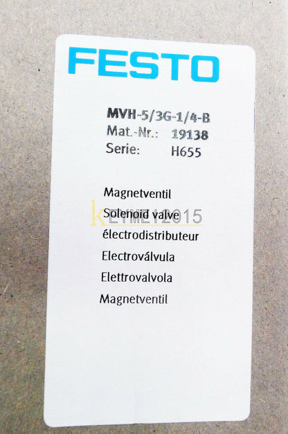ONE New FESTO Solenoid Valve MVH-5/3G-1/4-B 19138 - FESTO