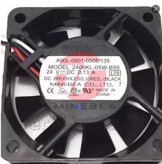 NMB 2406KL-05W-B59 6015 DC24V 0.13A 6CM 3-Wire Inverter Cooling Fan