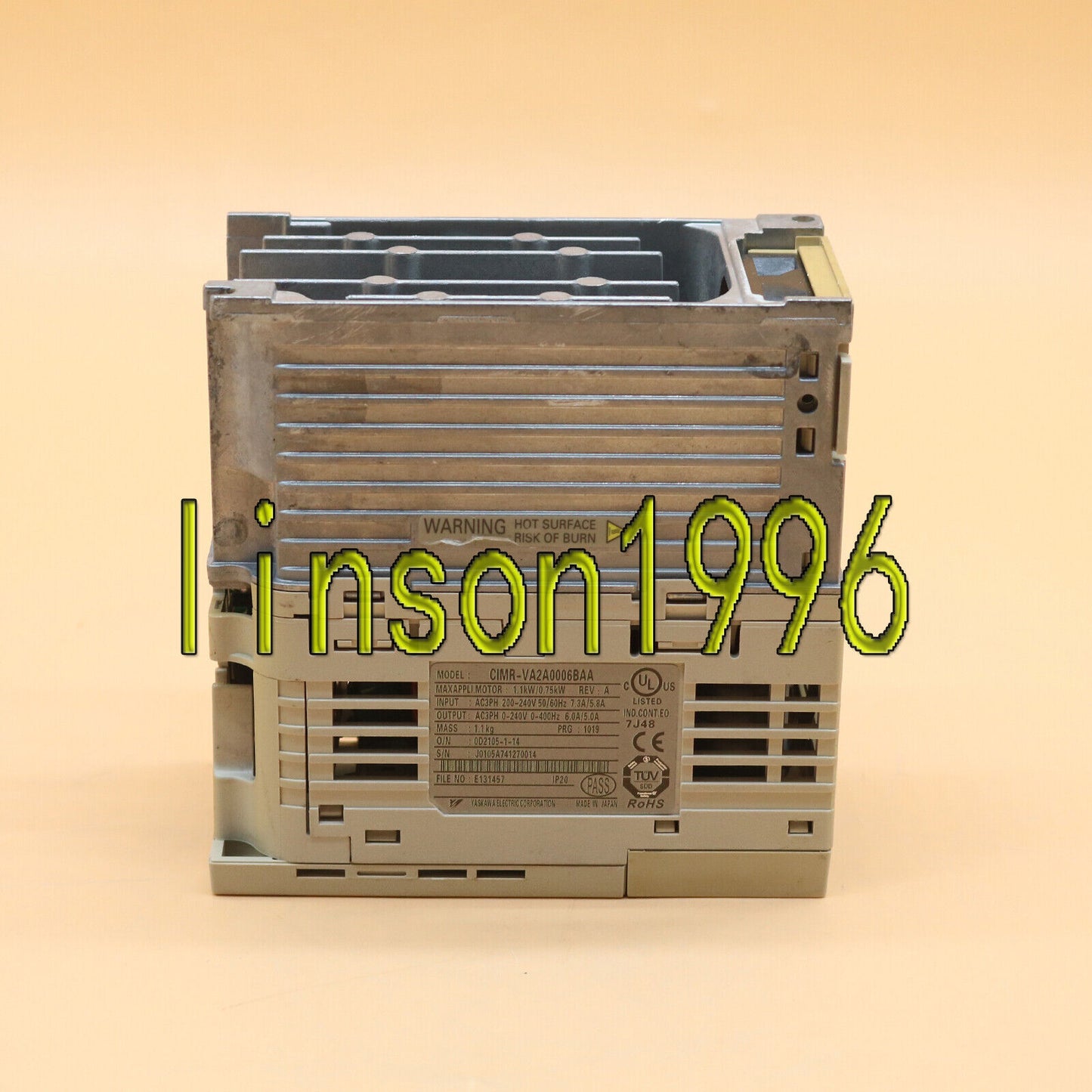 Yaskawa Inverter 0.75/1.1 KW 220V Model: CIMR-VA2A0006BAA - YASKAWA
