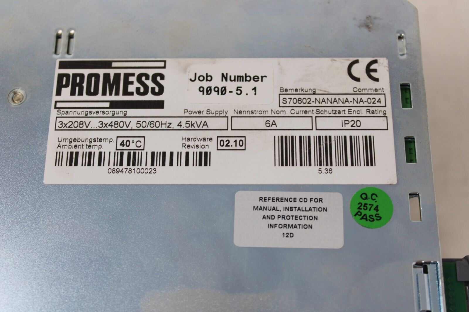 used Promess S70602-NANANA-NA-024 Drive - PROMESS