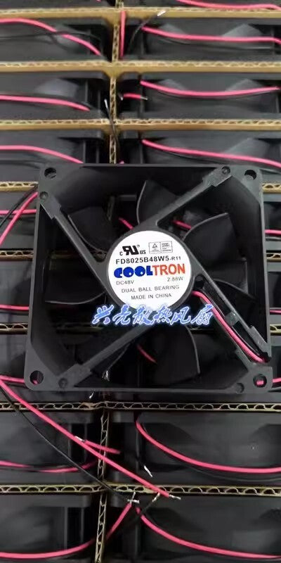 COOLRTON FD8025B48W5 -R11 DC48V 2.88W 80*80*25MM 2-Wire Silent Cooling Fan