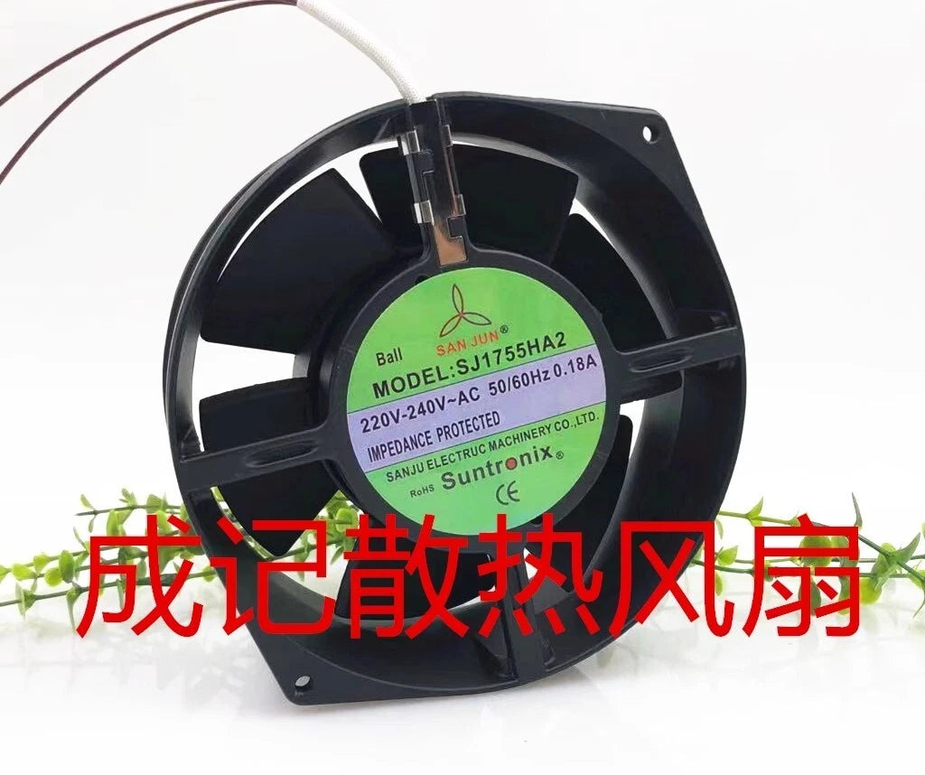 SANJUN SJ1755HA2B AC220V-240V 0.18A All-metal Double Ball Axial Cooling Fan