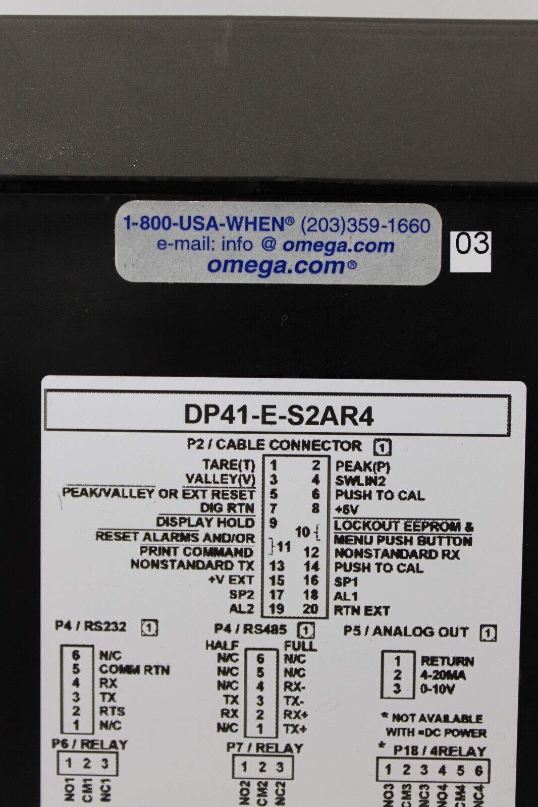 used Omega DP41-E-S2AR4 Digital Meter - OMEGA