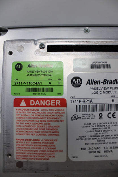 used Allen Bradley 2711P-T10C4A1 PanelView Plus 1000 - ALLEN BRADLEY