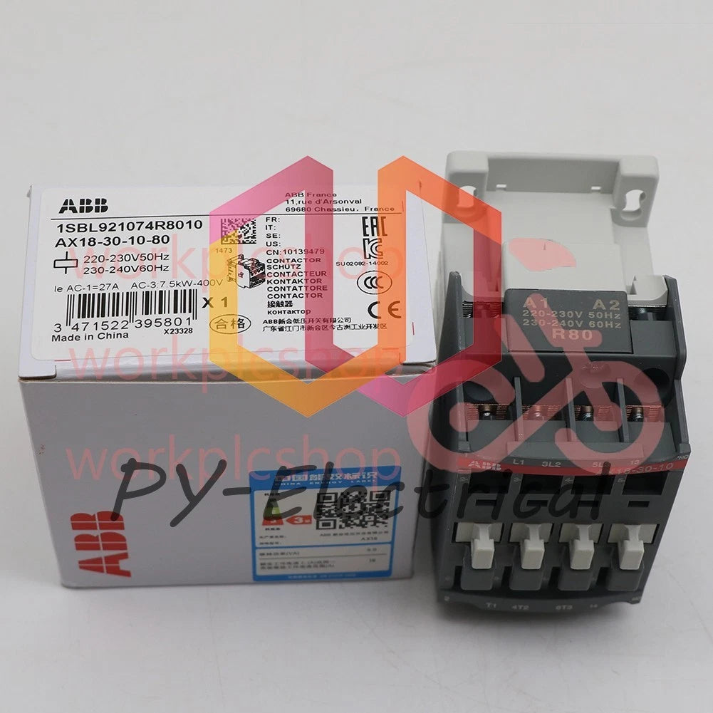 1PCS ABB AX18-30-10-80 Contactor 220-230V50Hz/230-240V60Hz 1SBL921074R8010