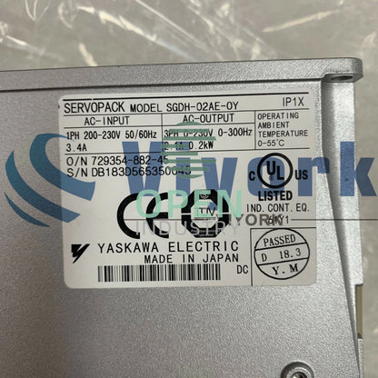 1PCS Yaskawa SGDH-02AE-OY SERVO DRIVE 3.4AMP 230V