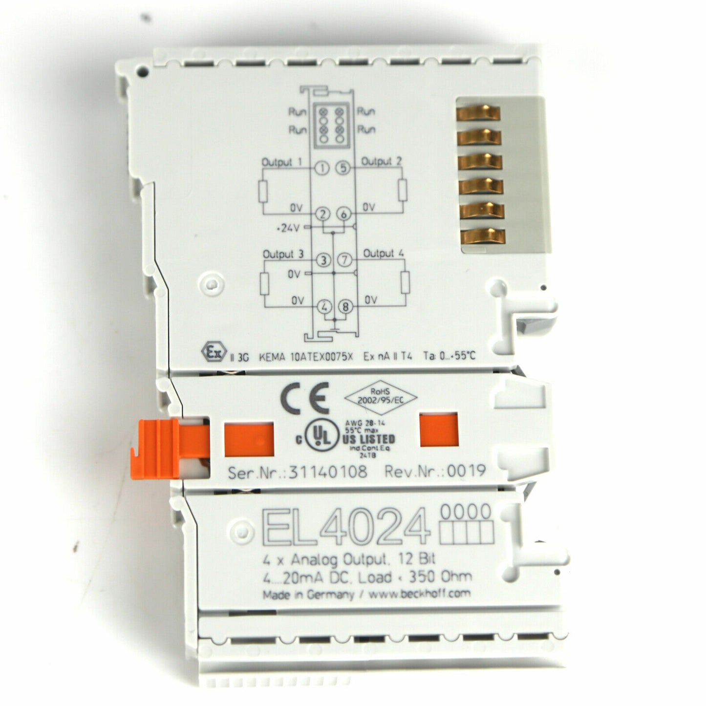 BECKHOFF EL4024 4-Channel Analog Output Terminal - BECKHOFF