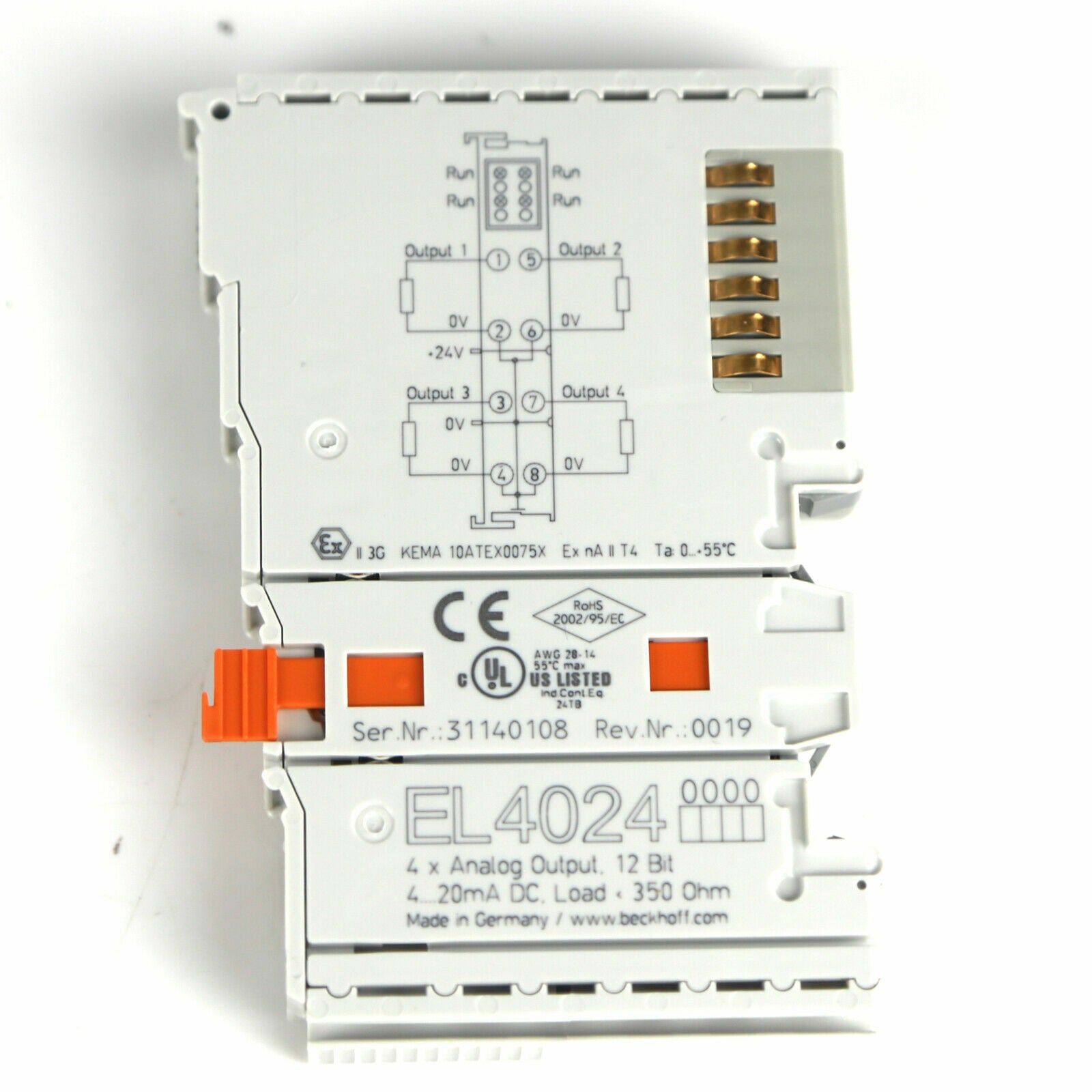 BECKHOFF EL4024 4-Channel Analog Output Terminal - BECKHOFF