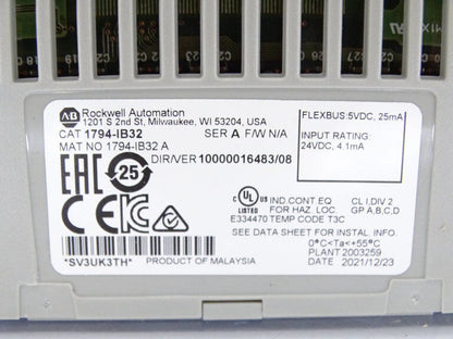Allen Bradley 1794-IB32 Series A PLC Module - ALLEN BRADLEY
