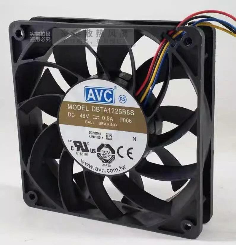 AVC DBTA1225B8S P006 12025 DC48V 0.50A 12CM 4-Wire PWM Cooling Fan