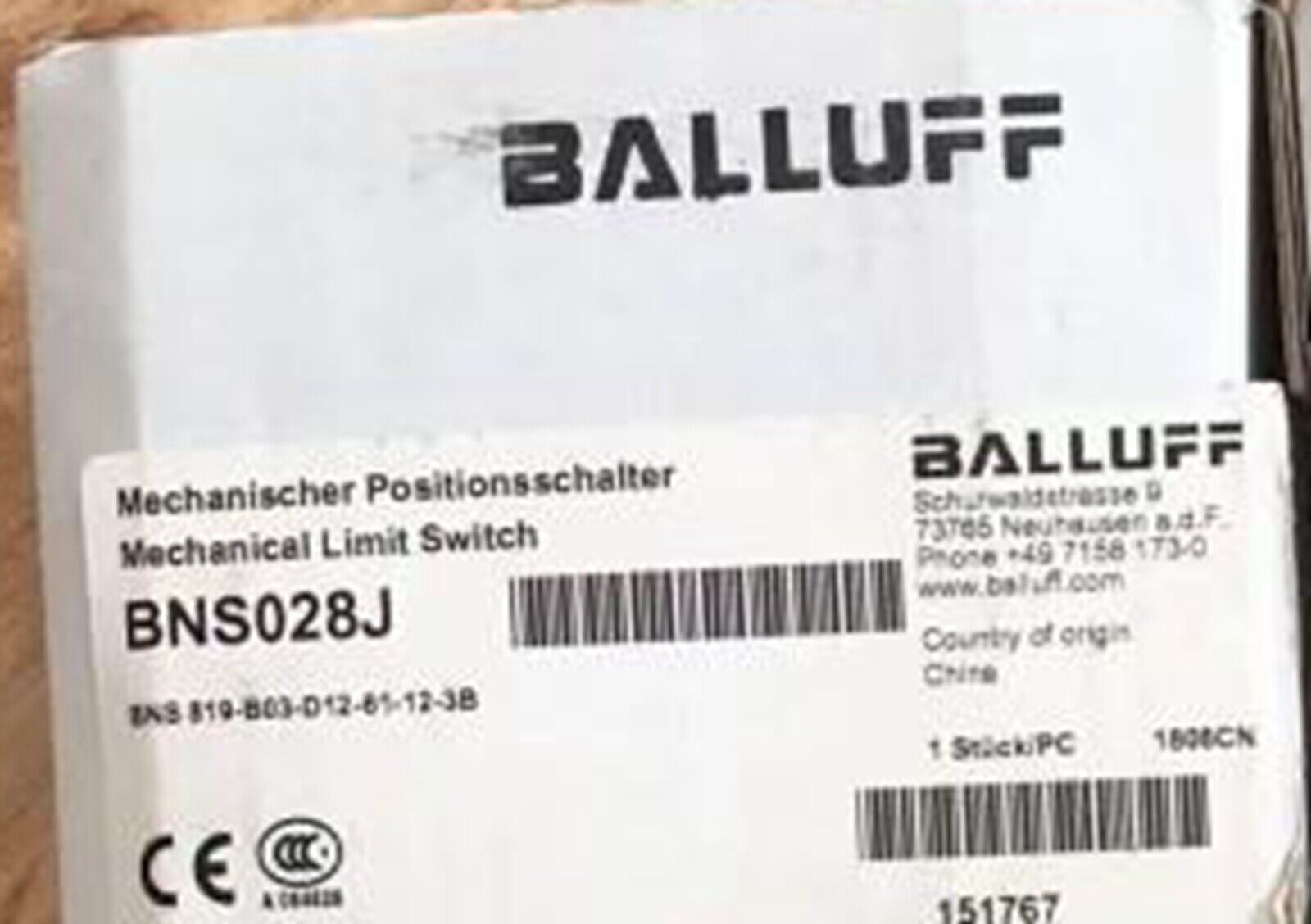 Balluff BNS028J Limit Switch - High-Quality Switch for Industrial Applications - BALLUFF