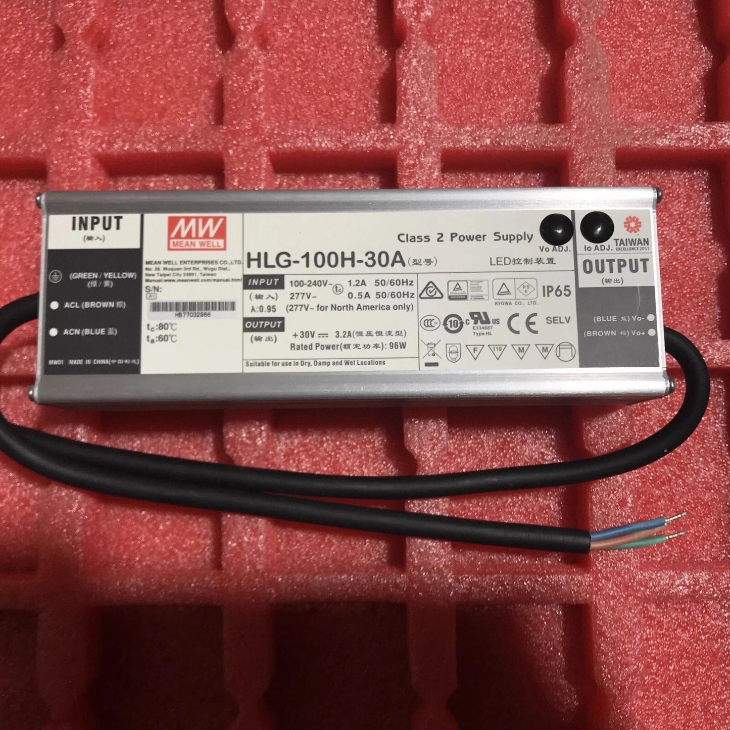 Meanwell HLG-100H-30A 30V 3.2A Waterproof Constant Current LED Power Supply