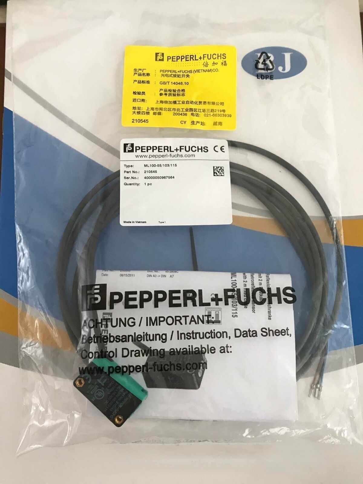 Pepperl+Fuchs ML100-55/103/115 Photoelectric sensor 1PC - PEPPERL+FUCHS