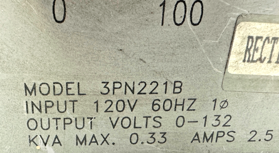 used Staco 3PN221B Variable Transformer - STACO