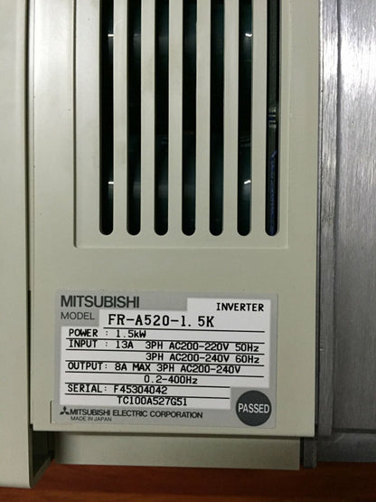 Used Mitsubishi Frequency Converter FR-A520-1.5K - MITSUBISHI
