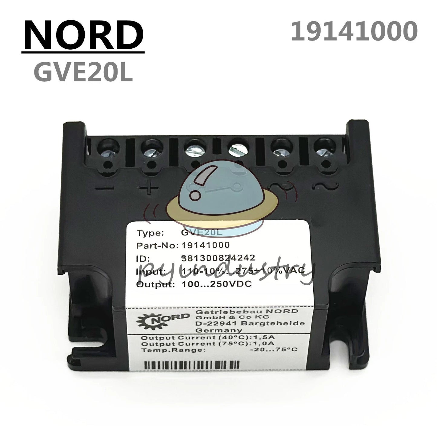 NORD Brake Rectifier GVE20L 19141000 110V-10%...275V+10%VAC 100...250VDC