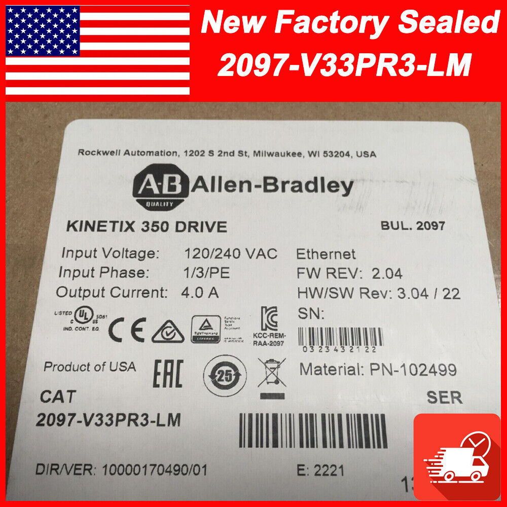 New Sealed Kinetix 350 Servo Drive 2097-V33PR3-LM - KINETIX