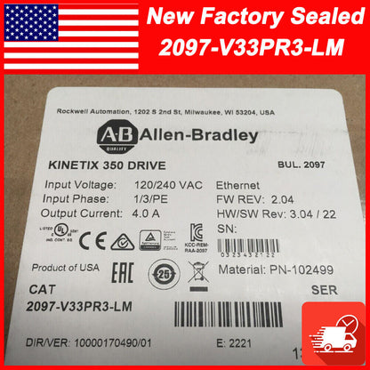 New Sealed Kinetix 350 Servo Drive 2097-V33PR3-LM - KINETIX