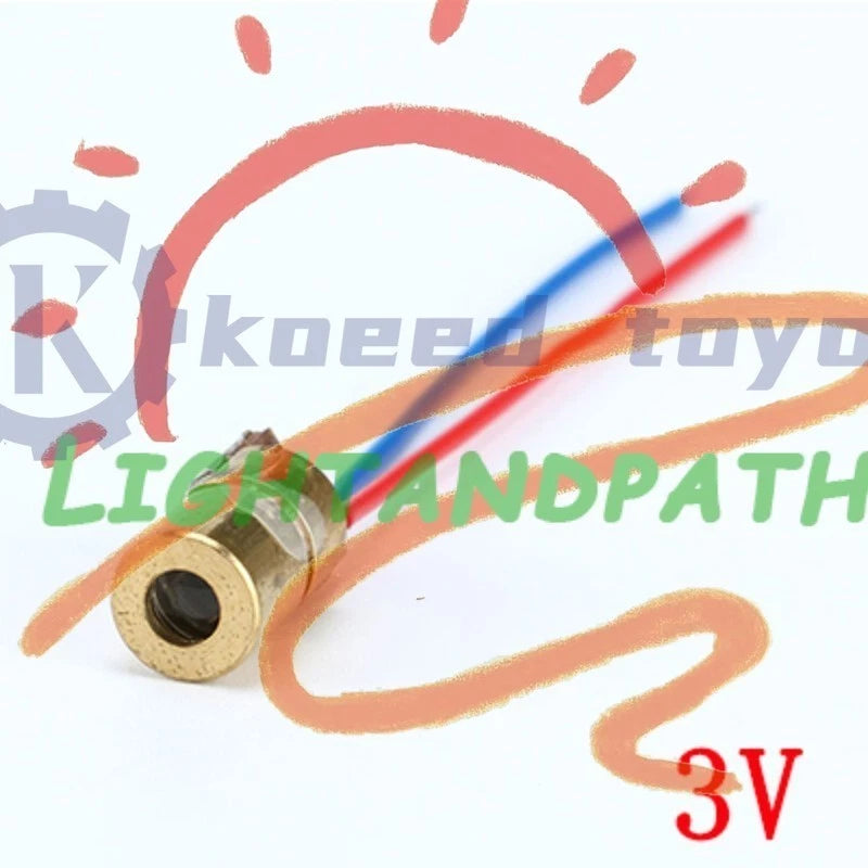 10/100pcs 650nm 6mm 3V/5V 5mW Adjustable Laser Dot Diode Module Red Copper Head