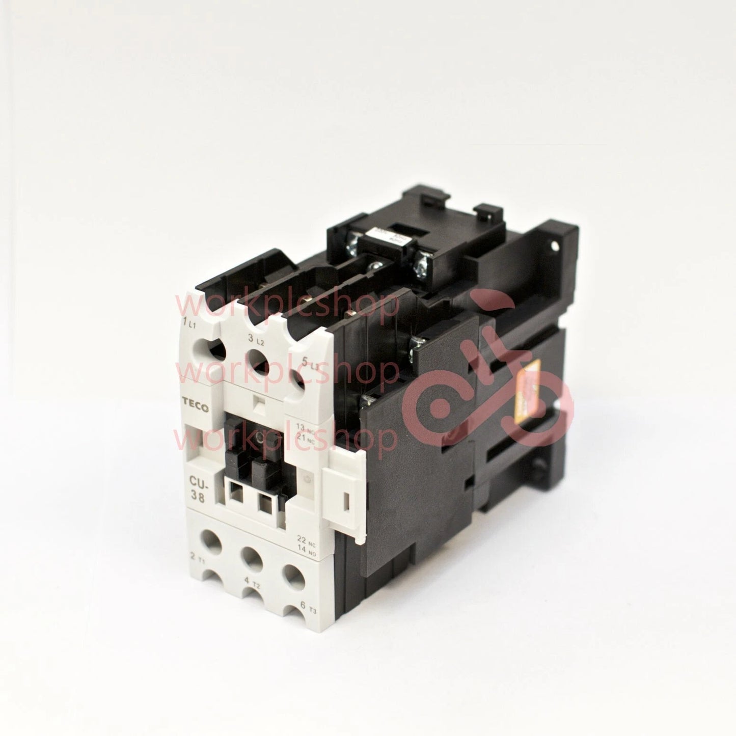 TECO CU-38 magnetic contactor, 55A, 3 phase, 220v coil, 3A1a1b (NO and NC)