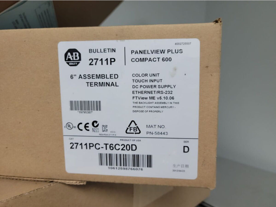 2711PC-T6C20D Panelview Plus Compact600 Touch - PANELVIEW