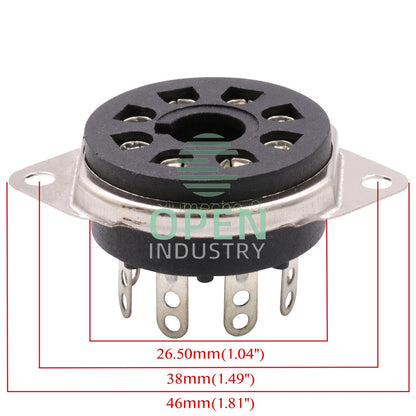 5PCS 8pin Bakelite Octal Valve Tube Socket For EL34 6V6 6L6 KT88 Chassis Mount M