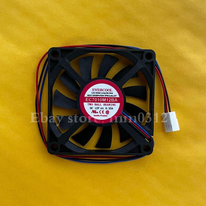 used EVERCOOL EC7010M12BA 12V 0.25A 7010 7CM 3-wire cooling fan