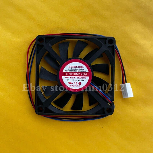 used EVERCOOL EC7010M12BA 12V 0.25A 7010 7CM 3-wire cooling fan