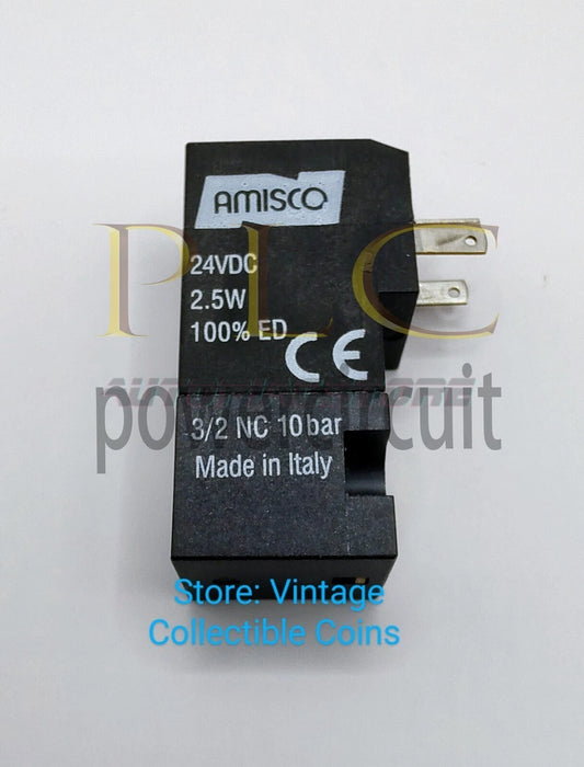1PCS Unit AMISCO 24VDC 2.5W ED 3/2 NC 10bar Made in Italy Solenoid Pilot ValveUS