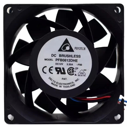 Delta PFB0812DHE 8038 DC12V 3.3A 8CM 3-Wire Server Cooling Fan