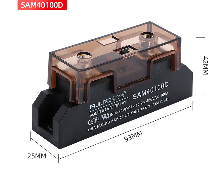 new Industrial solid state relay SAM40100D 100A In=4-32VDC Load=24-480VAC
