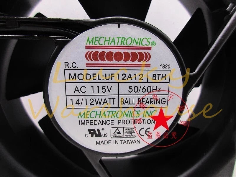 MECHATRONICS UF12A12 BTH AC115V 14/12W 12038 Aluminum Frame Cooling Fan