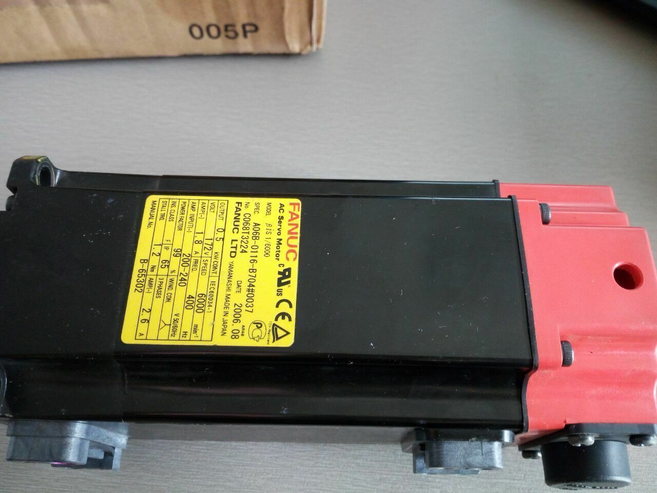 used One A06B-0116-B704#0037 Servo Motor in Good Condition - ONE