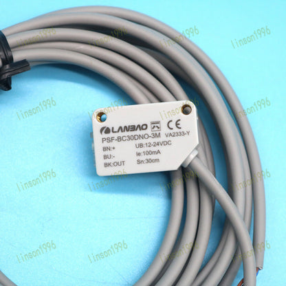 New LANBAO PSF-BC30DNO-3M Photoelectric Switch Sensor in a Box - LANBAO