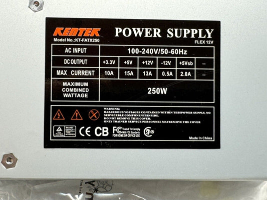Kentek Kt-fatx250 250W 24-Pin Molex SATA FDD - KENTEK