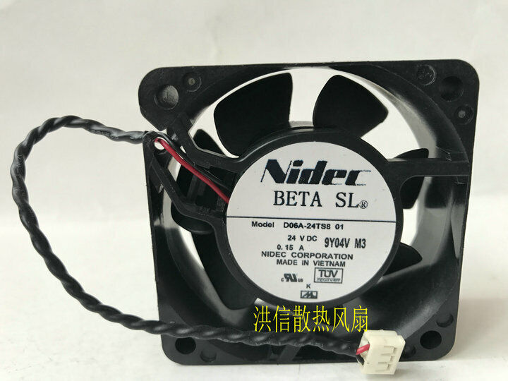 new 1 PCS NIDEC Fan D06A-24TS8 01 DC 24V 0.15 A 60*60*25MM 2 wire cooling fan - NIDEC