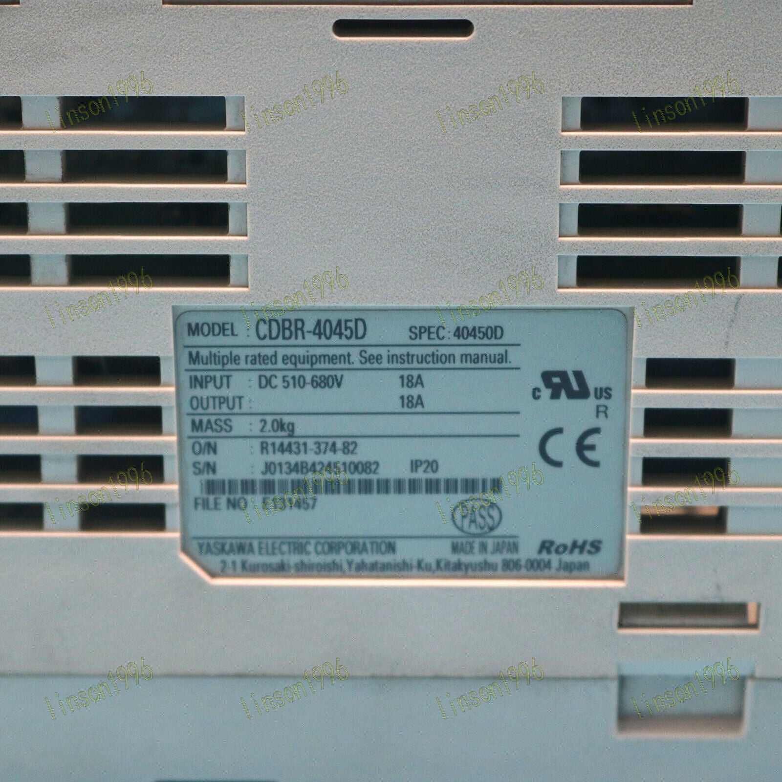 used CDBR-4045D Yaskawa Inverter Brake Unit - YASKAWA
