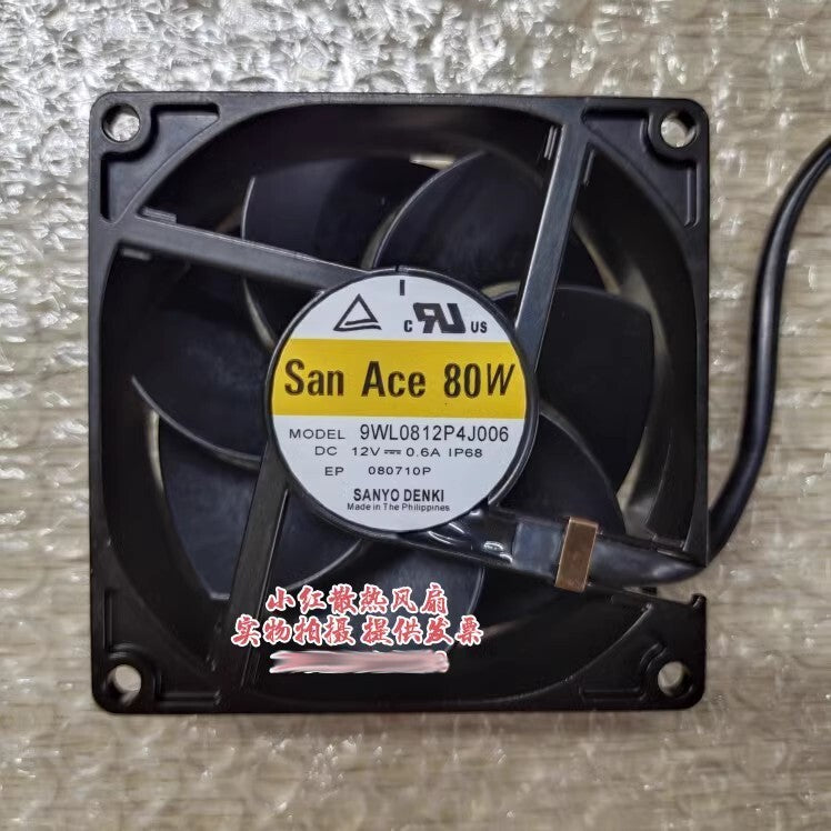 San Ace 80W 9WL0812P4J006 12V 0.6A IP68 Waterproof Metal Cooling Fan