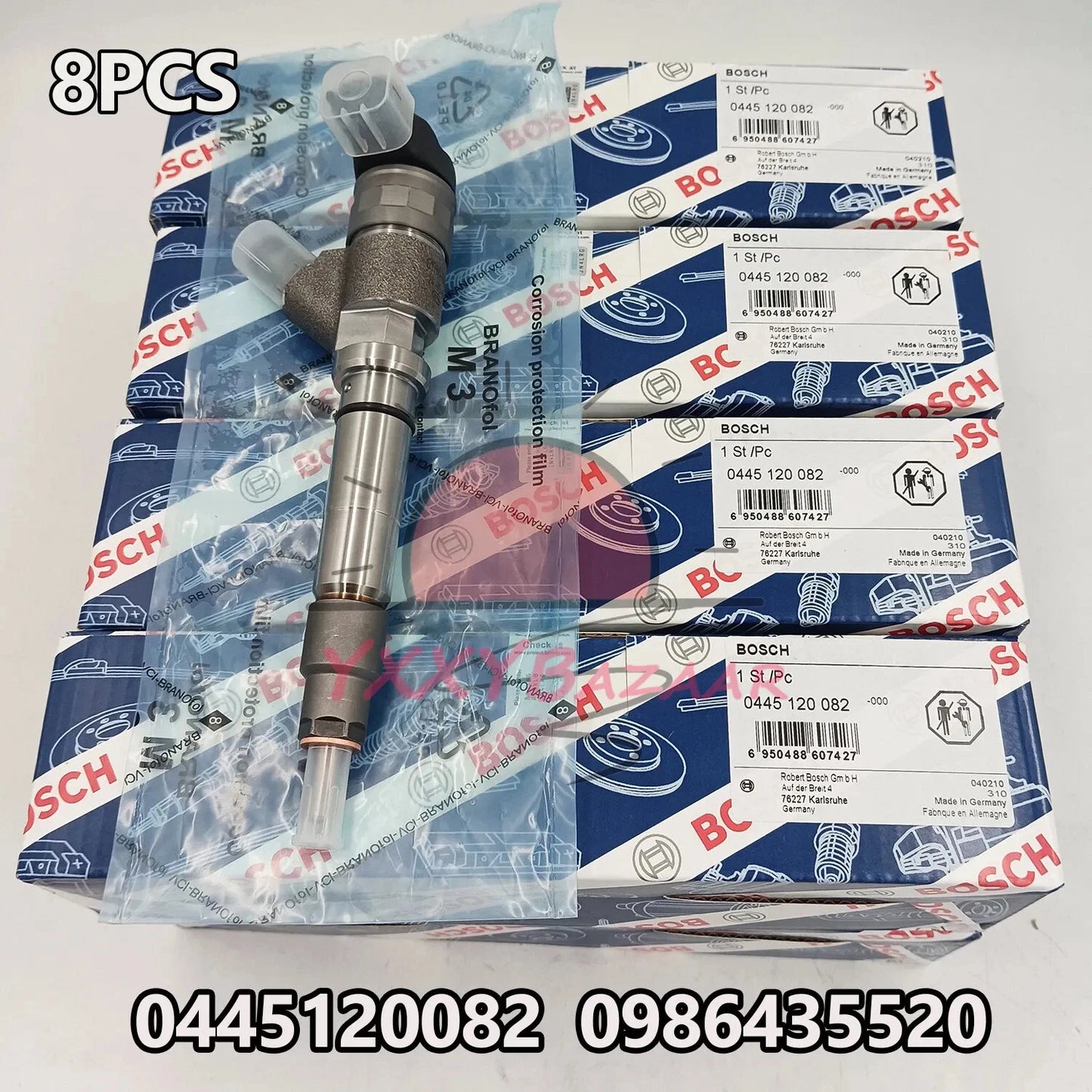 8Pcs 0986435520 Bosch Diesel Fuel Injector For GMC LMM Duramax 2007.5-2010 6.6L